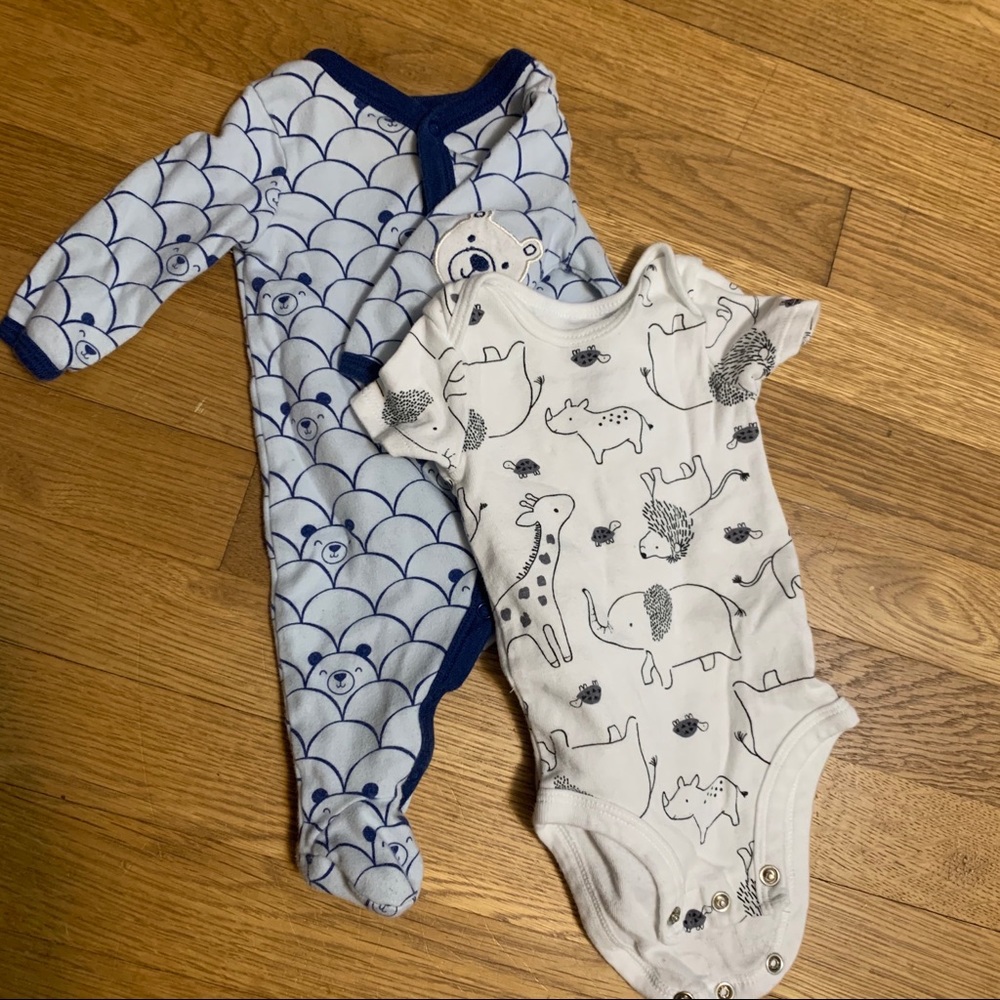 Sleepwear footie and onesie